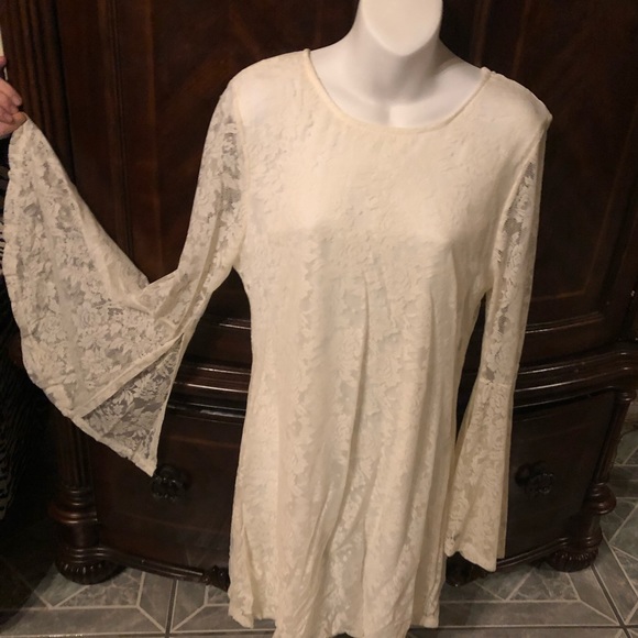 Bell Sleeve Lace Cocktail Dress - Picture 1 of 4